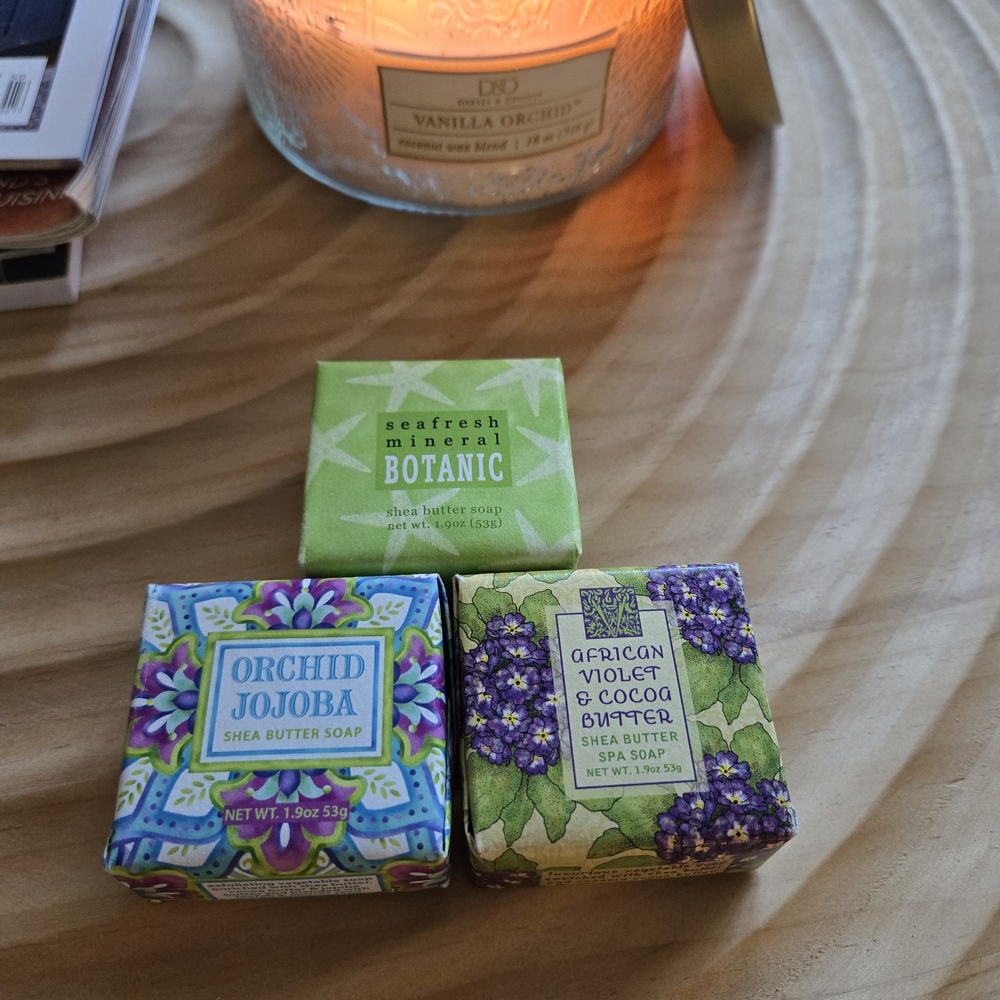 Shea Butter Soap Set ~Orchid Jojoba ~African Violet ~Seafresh Mineral